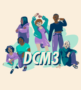 Amazon shirt design of women of various ages and races around "DCM3" text