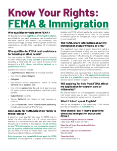 "Know You Rights: FEMA & Immigration" one-pager