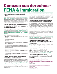 En español "Conozca sus derechos - FEMA & Immigration"